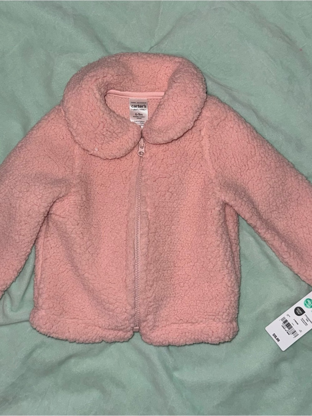 NWT Carter's size 6-9 months Pink Sherpa Jacket